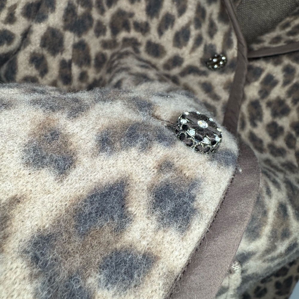Vintage Talbots Leopard Print Wool Blazer Jacket Women’s Medium - Picture 8 of 9
